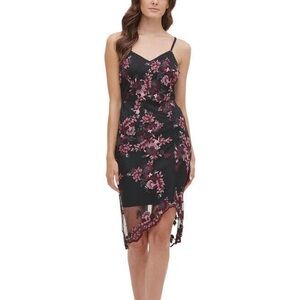NWT Guess black lace floral dress size 12